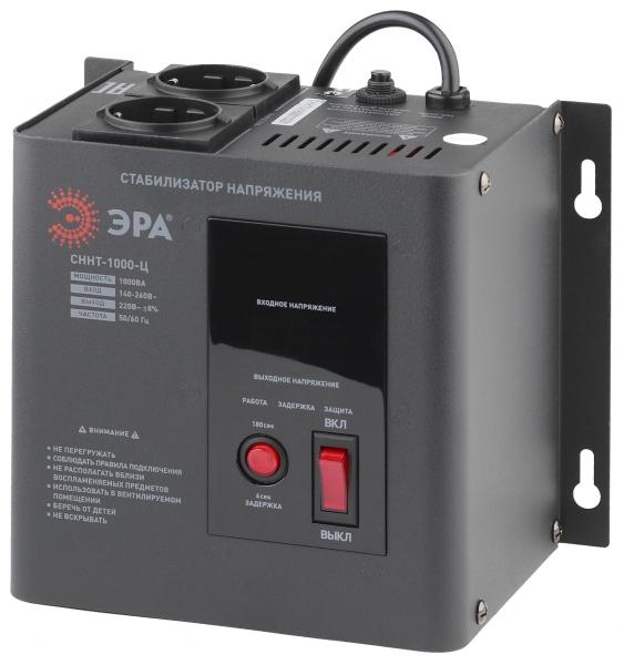 Стабилизатор однофазный  1,0кВа релейный навесной ЭРА СННТ-1000-Ц, цифровой дисплей 140-260В/220/В, 1000ВА