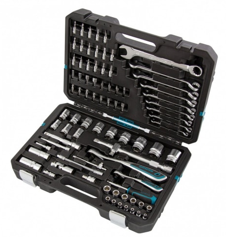Набор инструментов 82 пред. , 120 зубьев, CrV, 1/4", 1/2"// Gross