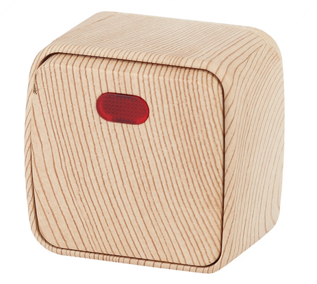 ЭРА Intro  Polo  Сосна  Выключатель с подсветкой 10A-250В, открытая установка Б0036103