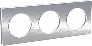 Schneider Electric ODACE Алюминий Мартель Рамка 3-местная S52P806K